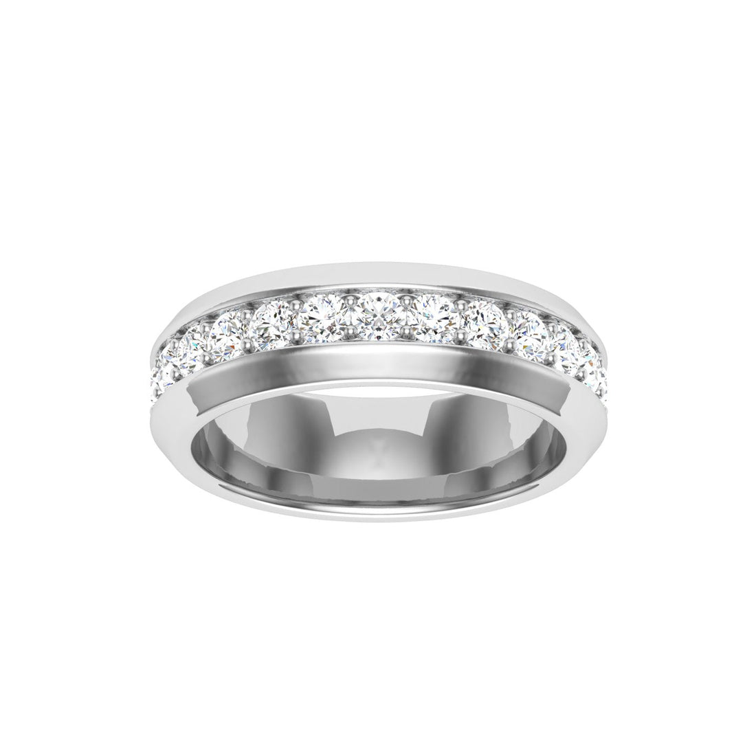 Pavé Moissanite Wedding Band White Gold