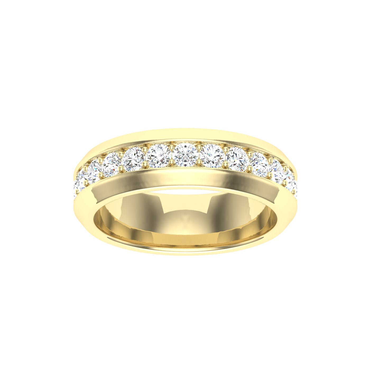 Pavé Moissanite Wedding Band Yellow Gold