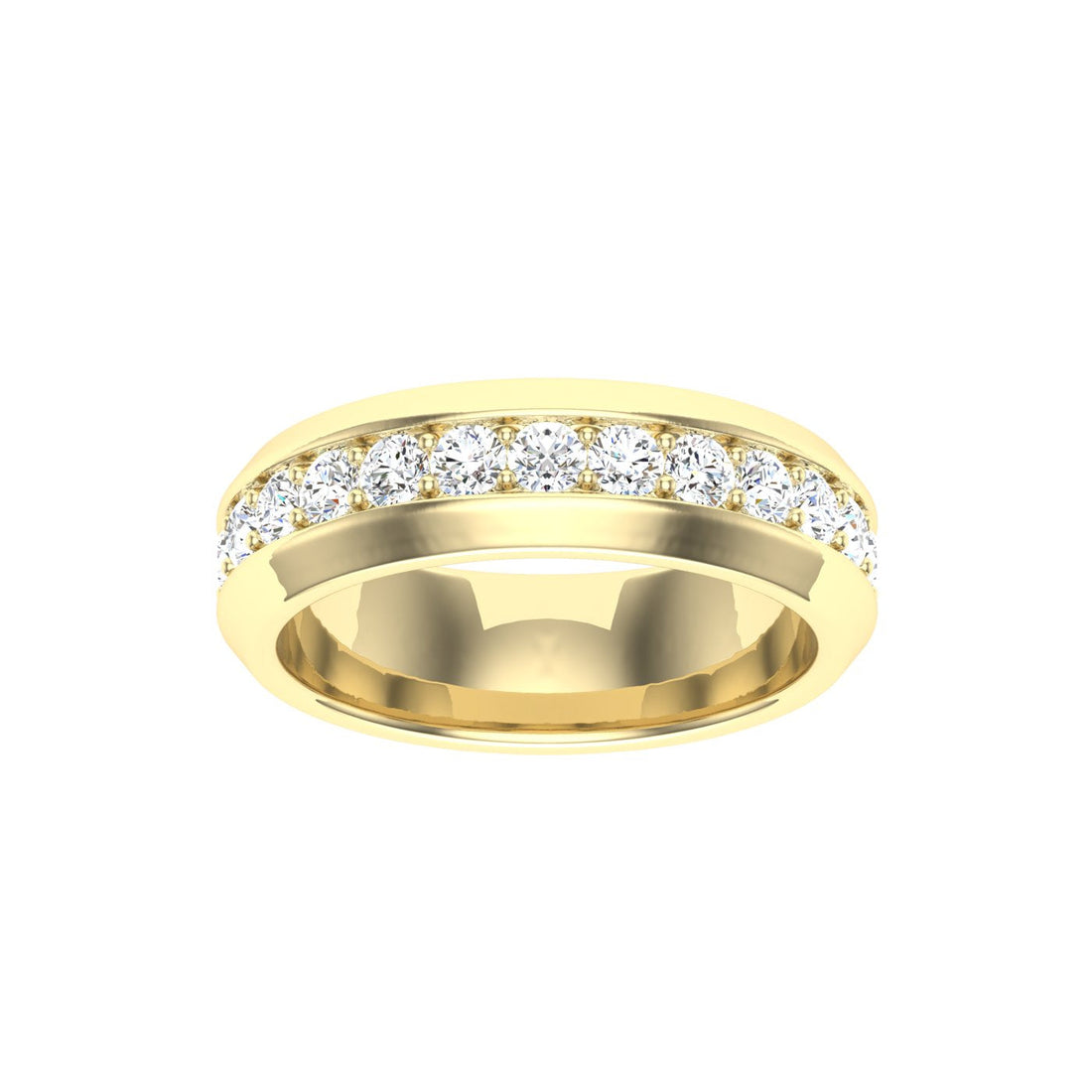 Pavé Moissanite Wedding Band Yellow Gold