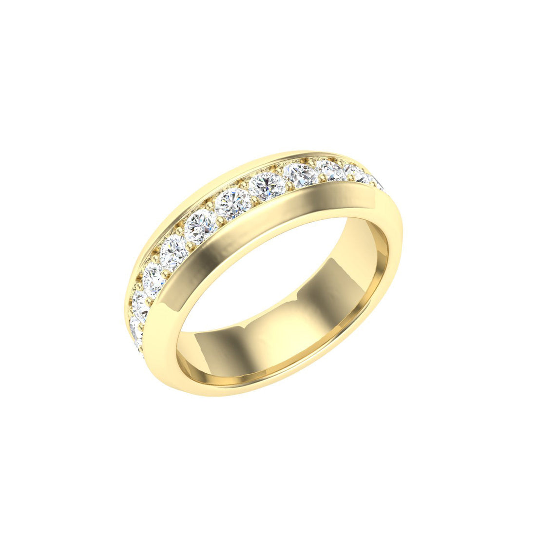 Pavé Moissanite Wedding Band Yellow Gold