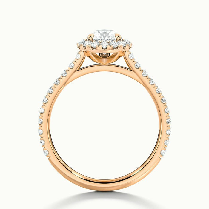 Pear Classic Oberon Scallop Moissanite Engagement Ring