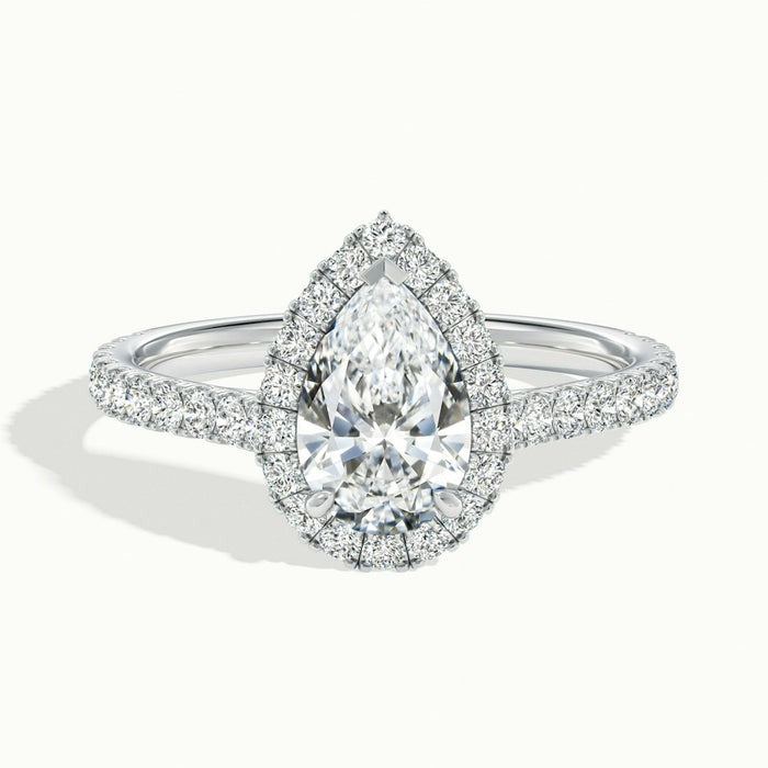 Pear Classic Oberon Scallop Moissanite Engagement Ring