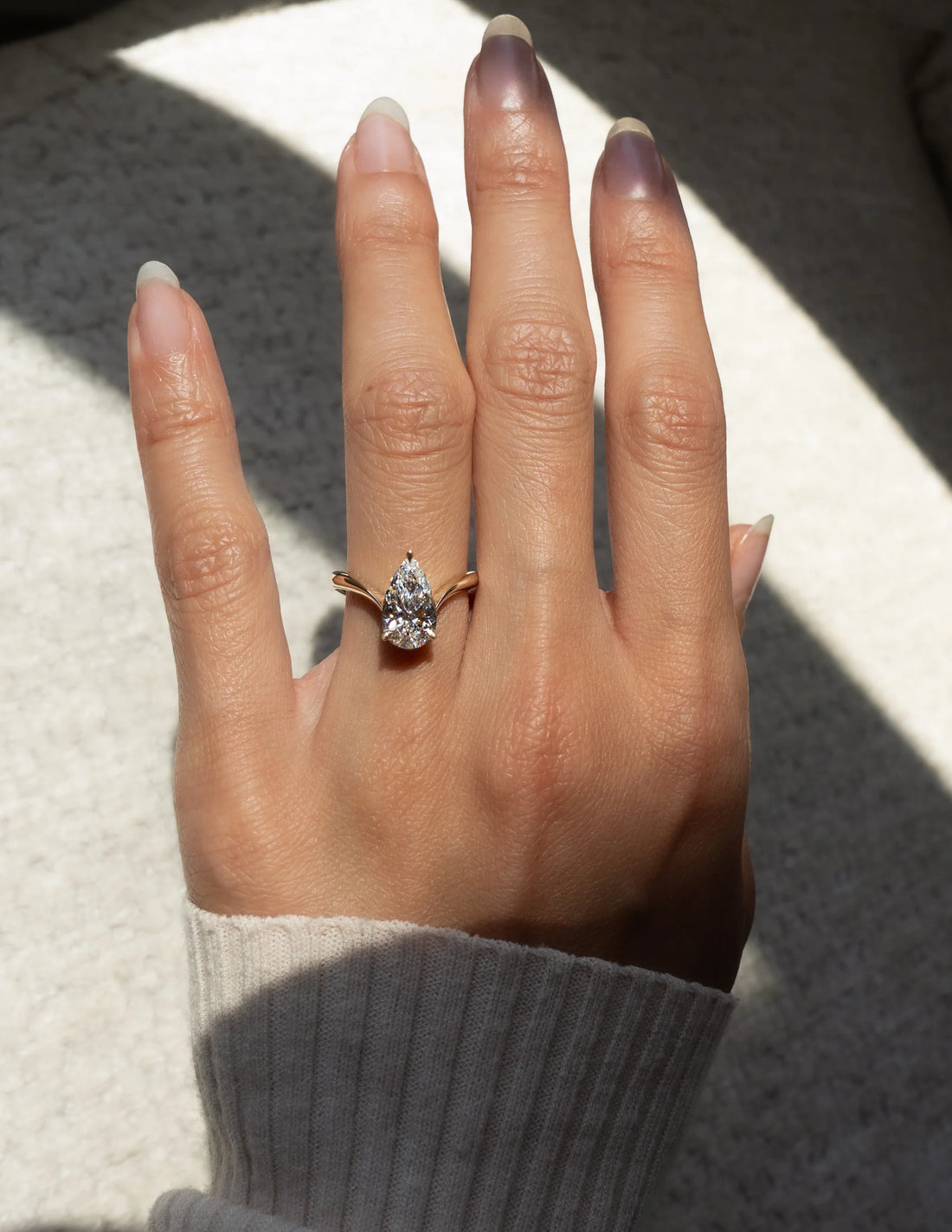 Pear Cut Moissanite Grande Eve Engagement Ring