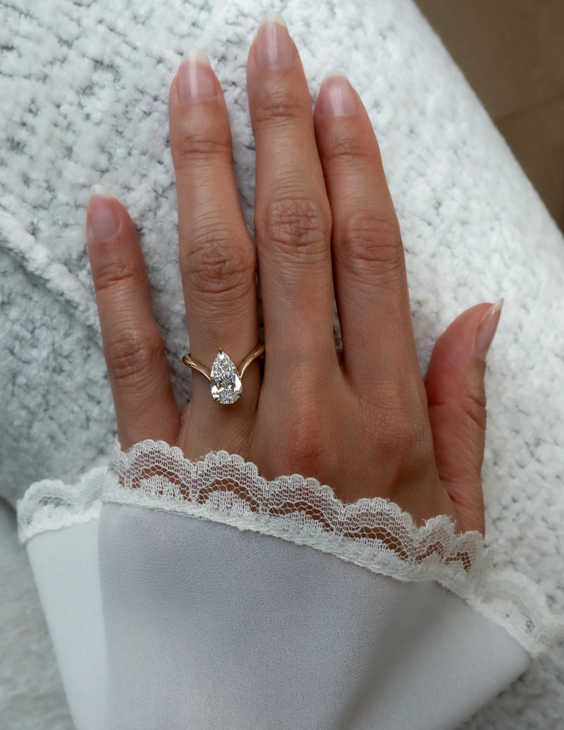 Pear Cut Moissanite Grande Eve Engagement Ring