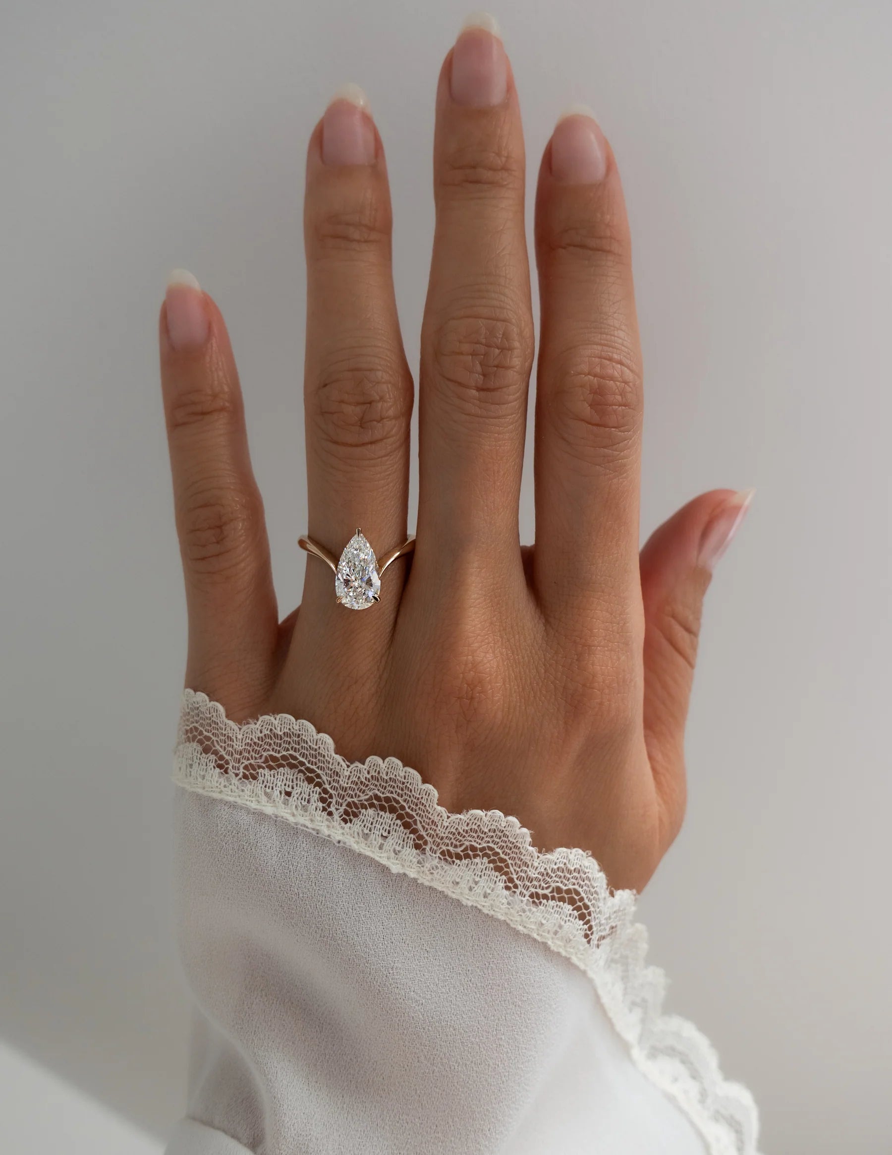 Pear Cut Moissanite Grande Eve Engagement Ring