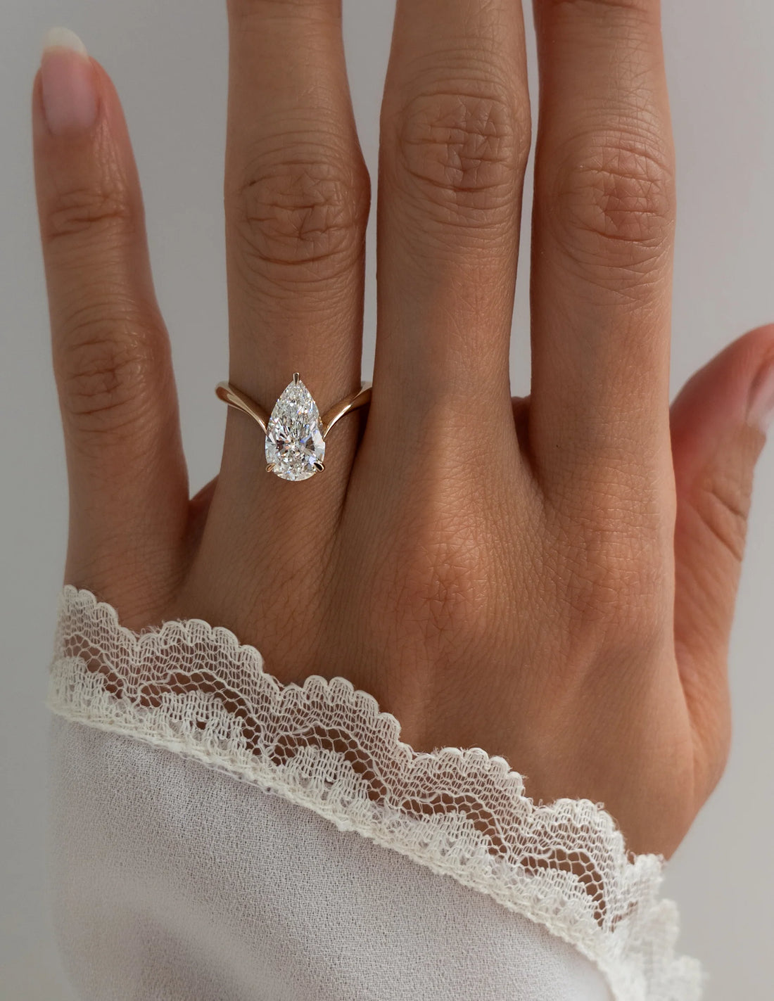 Pear Cut Moissanite Grande Eve Engagement Ring