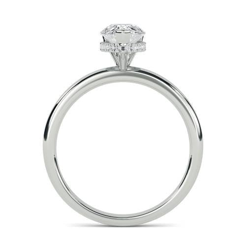 Pear Hidden Halo Lab Grown Diamond Ring