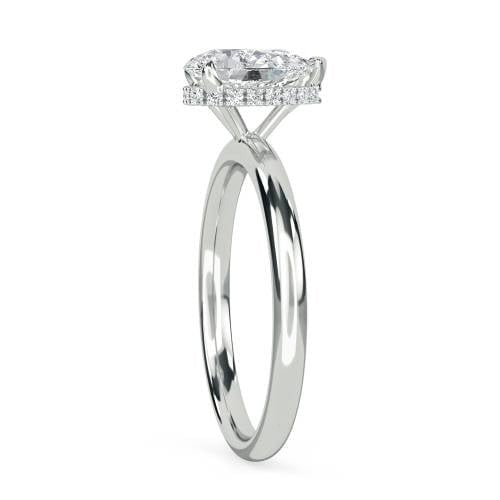 Pear Hidden Halo Lab Grown Diamond Ring