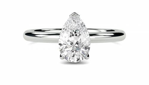 Pear Hidden Halo Lab Grown Diamond Ring