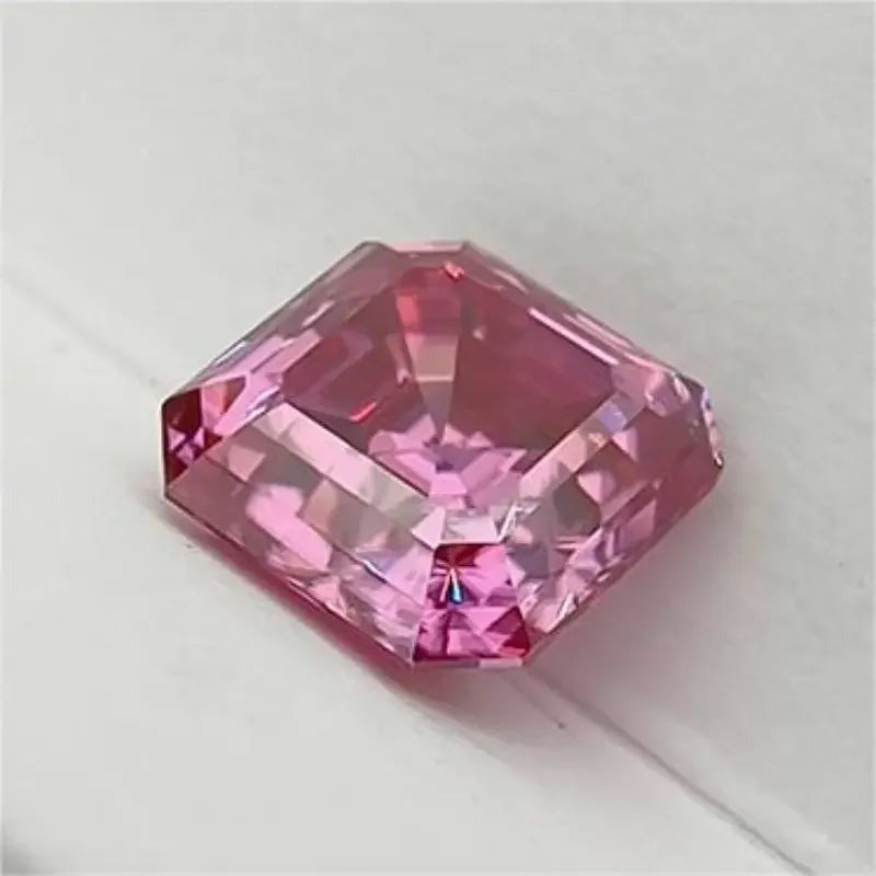 Pink Moissanite Asscher Shape Gemstones