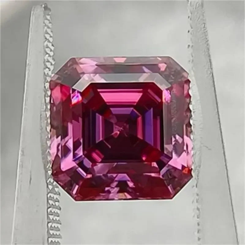 Pink Moissanite Asscher Shape Gemstones