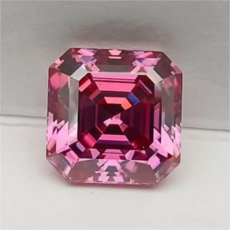 Pink Moissanite Asscher Shape Gemstones