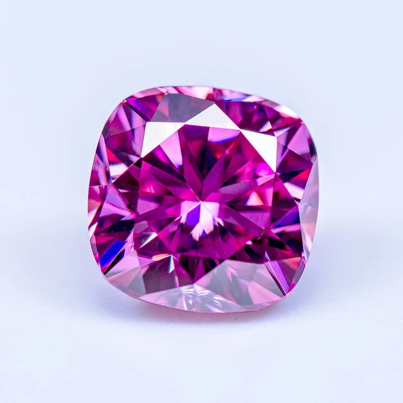 Pink Moissanite Cushion Shape Gemstones