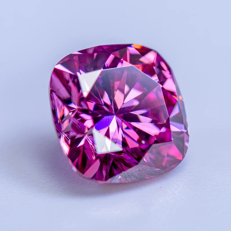 Pink Moissanite Cushion Shape Gemstones