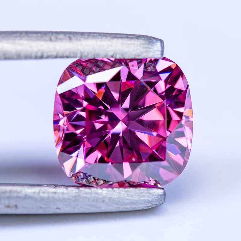 Pink Moissanite Cushion Shape Gemstones