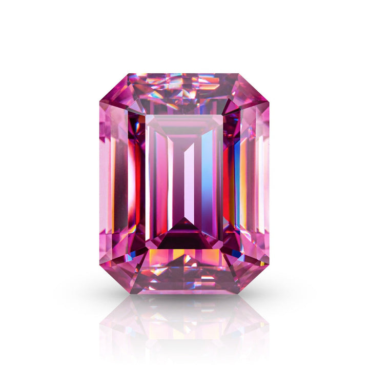 Pink Moissanite Emerald Shape Gemstones