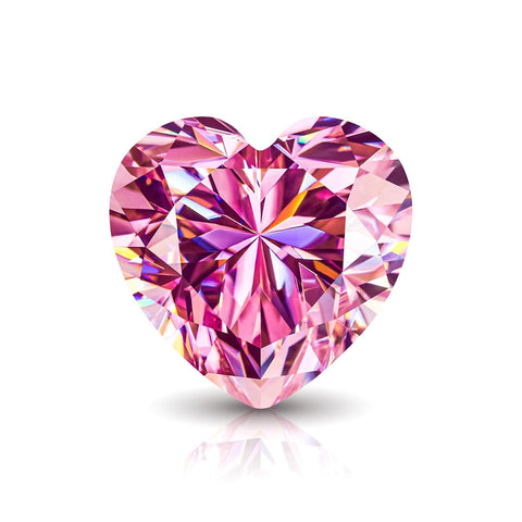 Pink Heart Shape Moissanite
