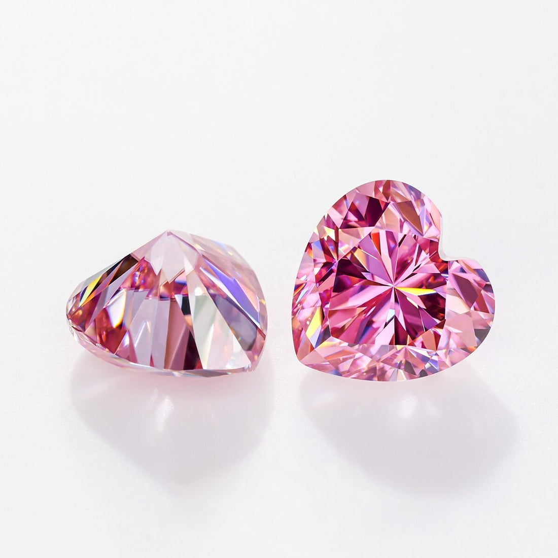 Pink Moissanite Heart Shape Gemstones