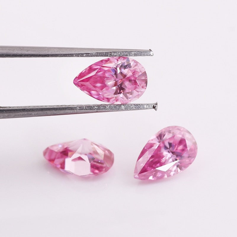 Pink Moissanite Pear Shape Gemstones 