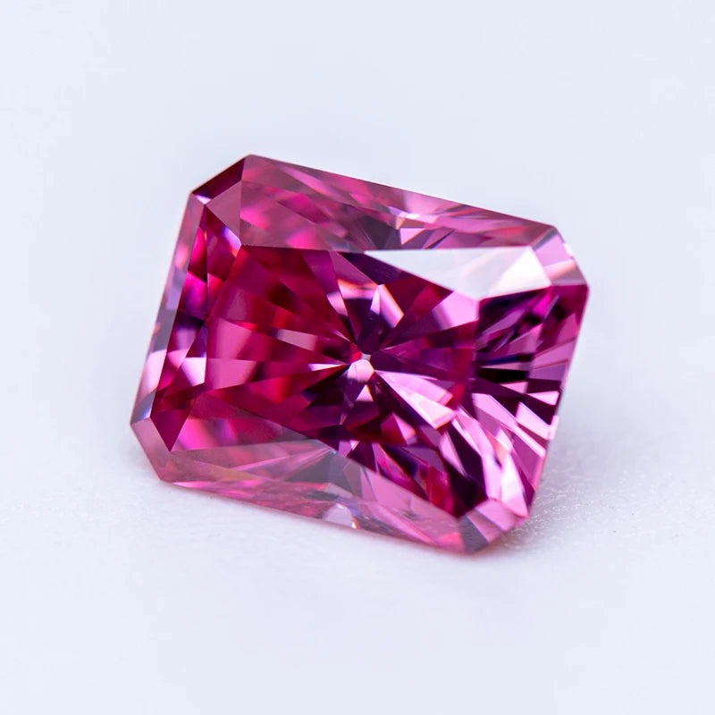 Pink Moissanite Radiant Shape Gemstones