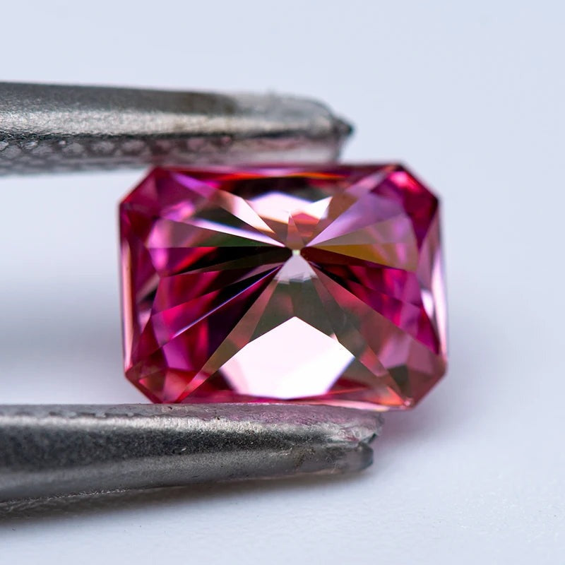 Pink Moissanite Radiant Shape Gemstones