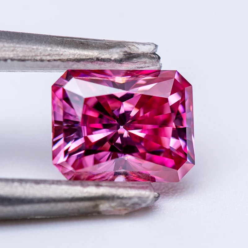 Pink Moissanite Radiant Shape Gemstones