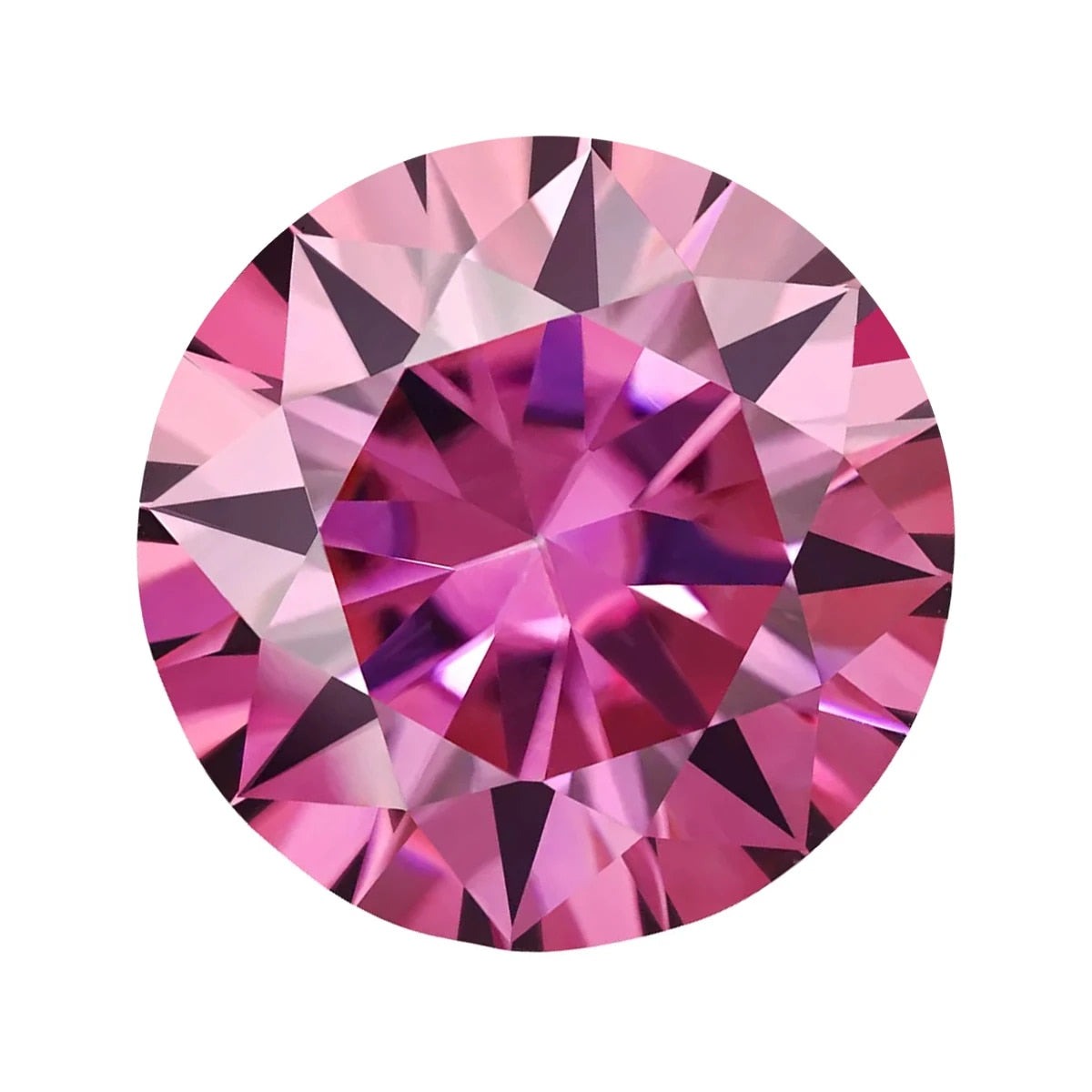 Pink Moissanite Round Shape Gemstones