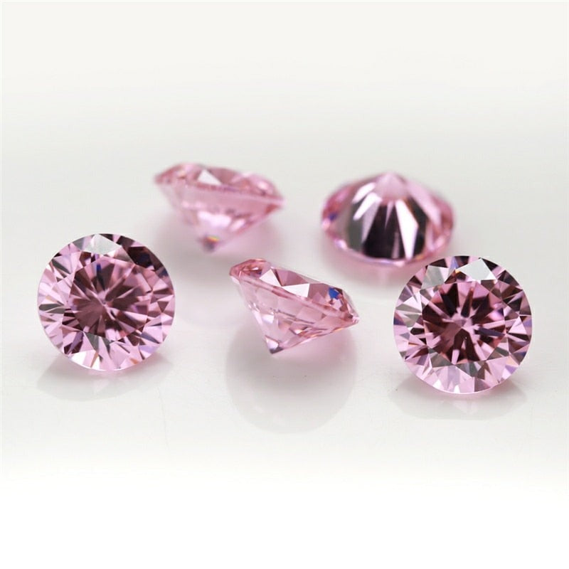 Pink Moissanite Round Shape Gemstones