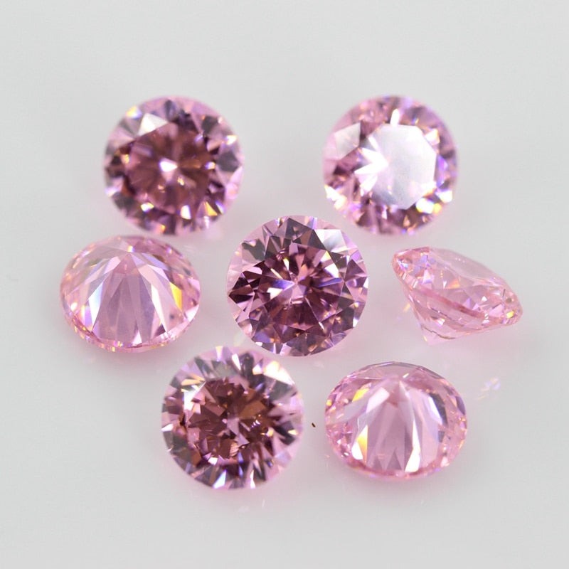 Pink Moissanite Round Shape Gemstones