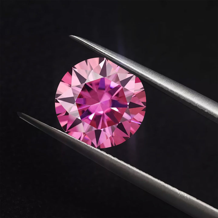 Pink Moissanite Round Shape Gemstones