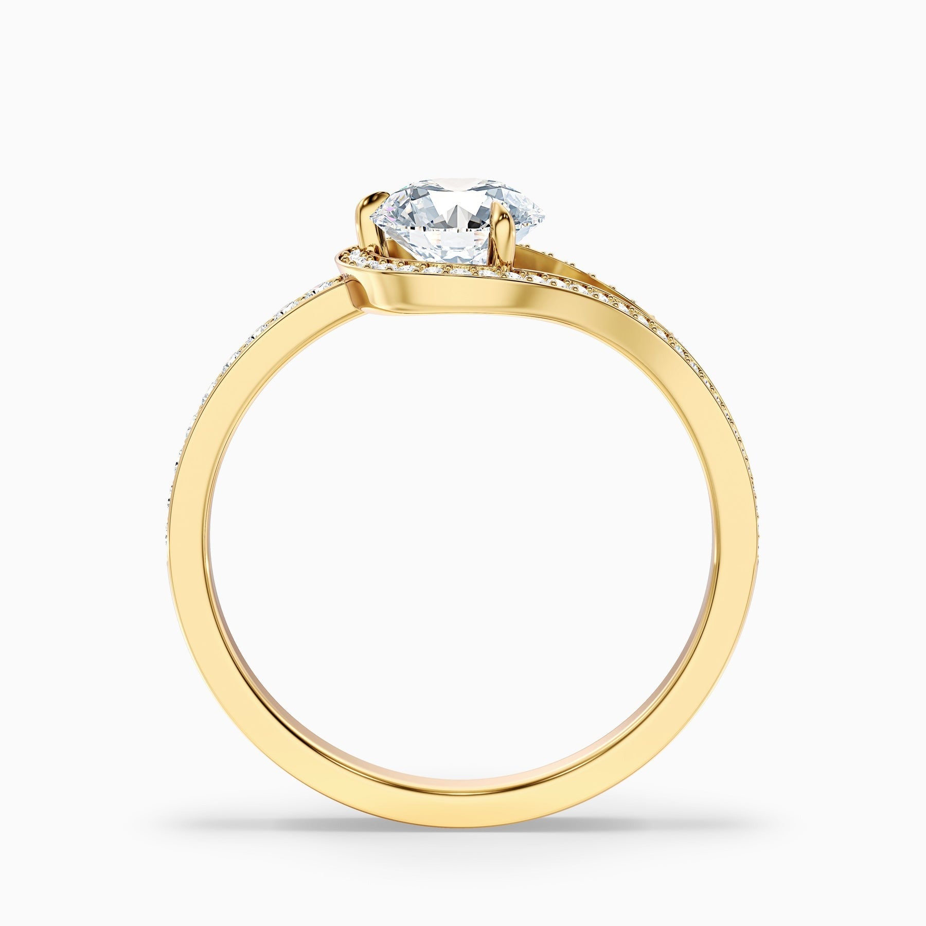 Polaris Round Halo Pave Moissanite Ring