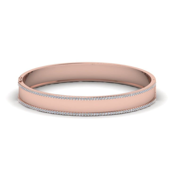 Prong-Set Round Moissanite Bangle Rose Gold