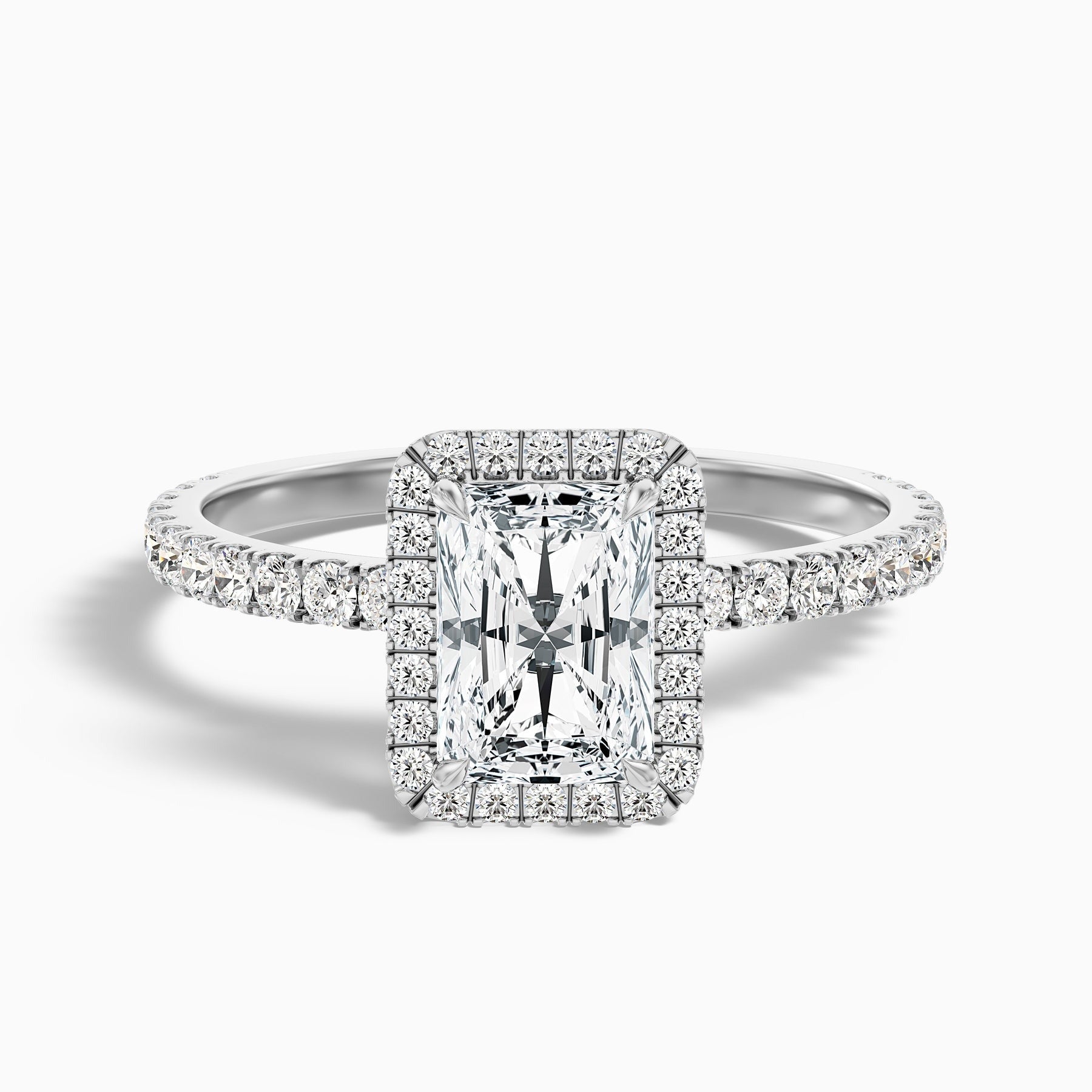 PureVera Radiant Cut Halo Pave Set Lab Grown Diamond Ring