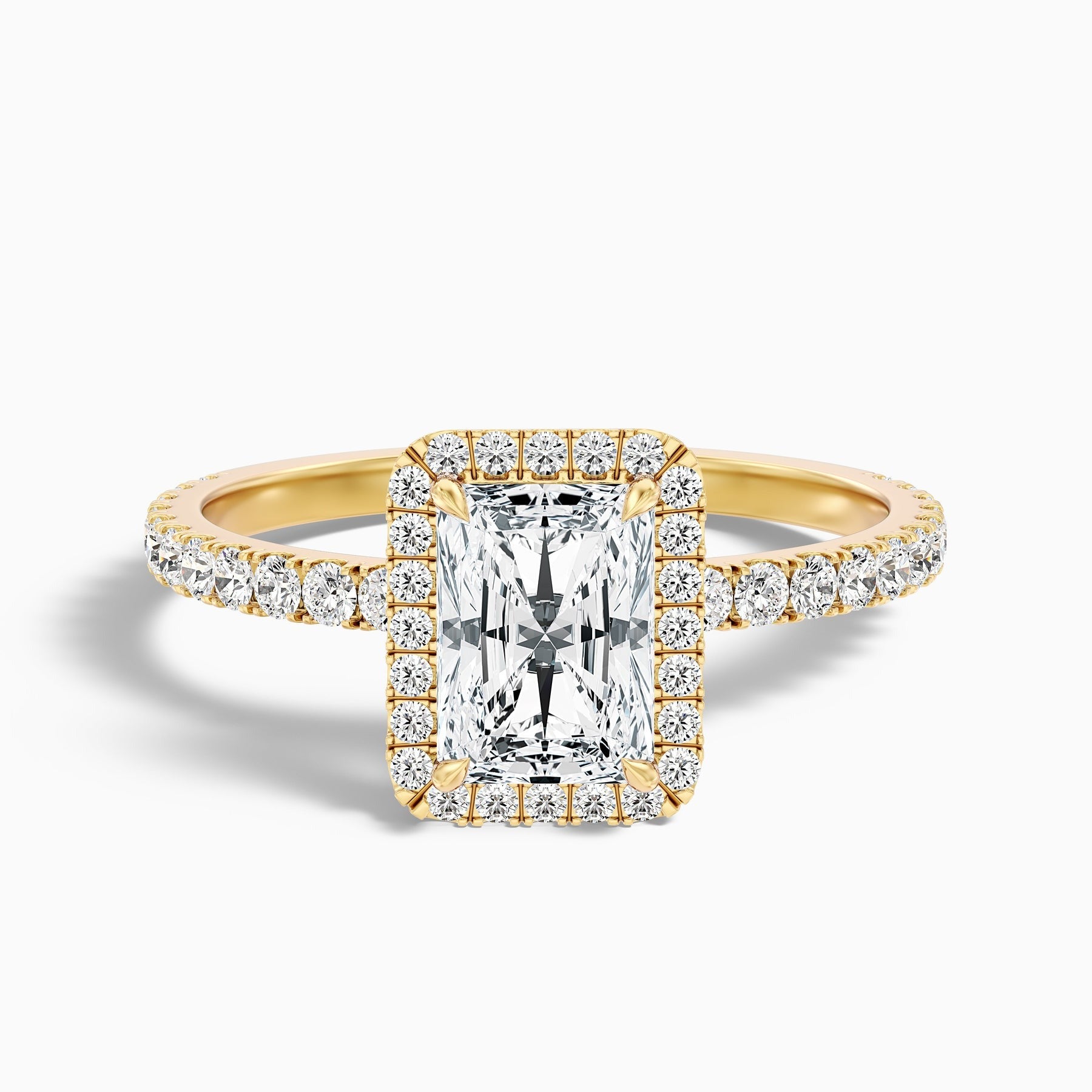 PureVera Radiant Cut Halo Pave Set Lab Grown Diamond Ring