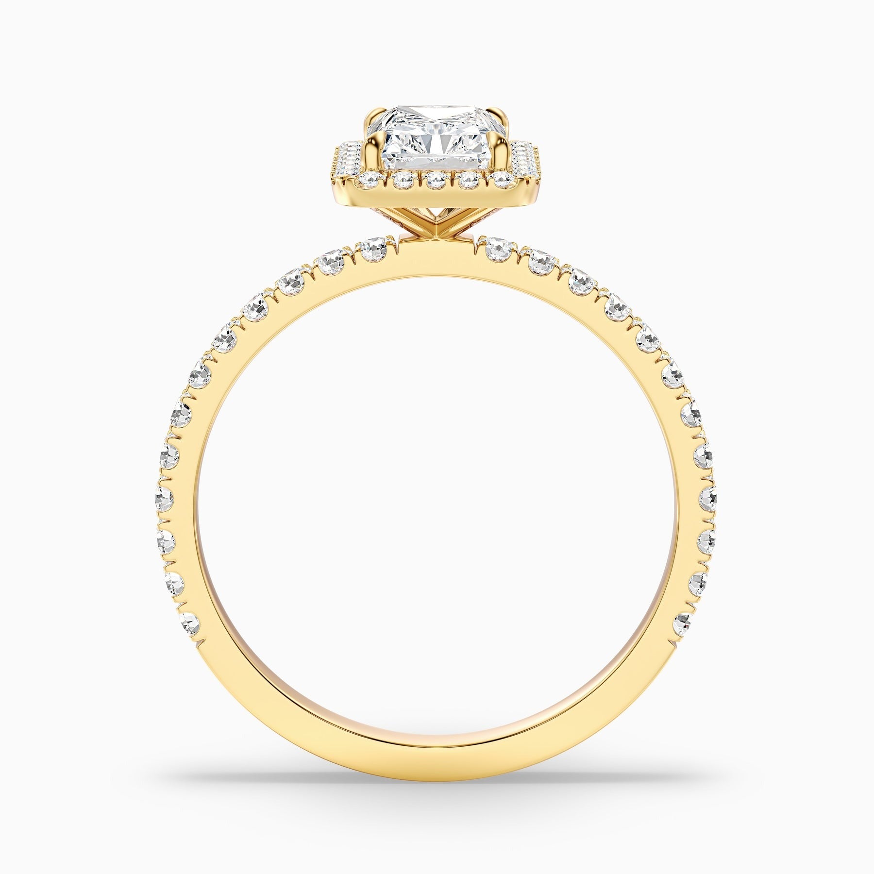 PureVera Radiant Cut Halo Pave Set Lab Grown Diamond Ring