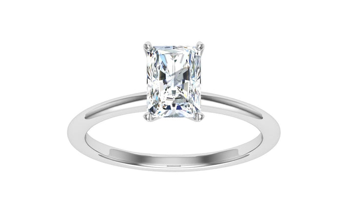 Pure Radiant Cut Solitaire Moissanite Engagement Ring White Gold