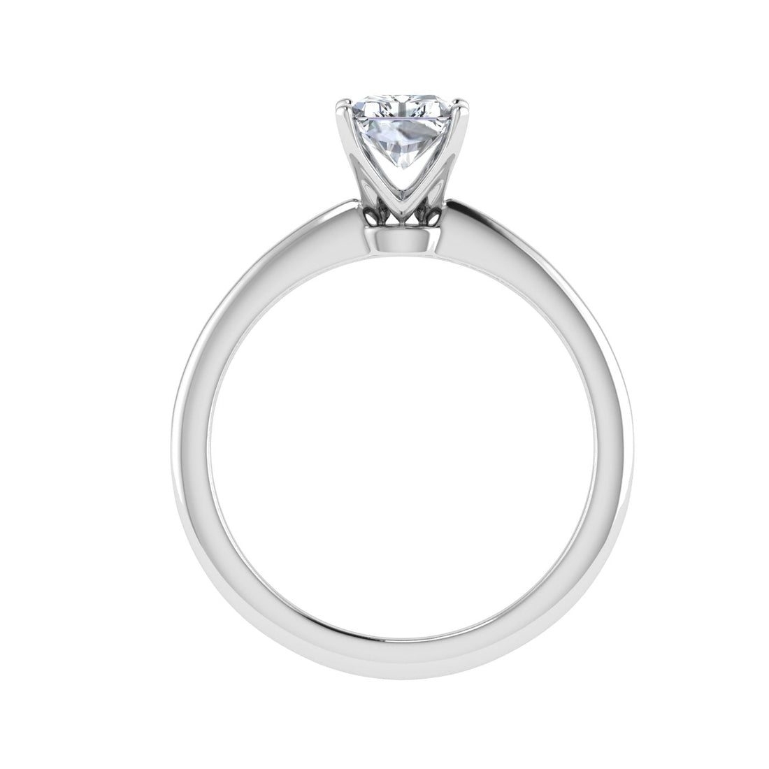 Pure Radiant Cut Solitaire Moissanite Engagement Ring White Gold