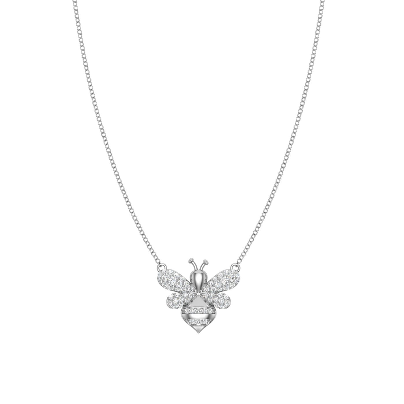 Queen Bee Moissanite Pendant White Gold