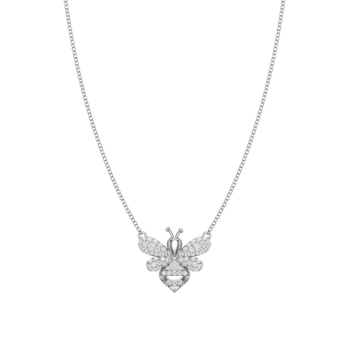 Queen Bee Moissanite Pendant White Gold