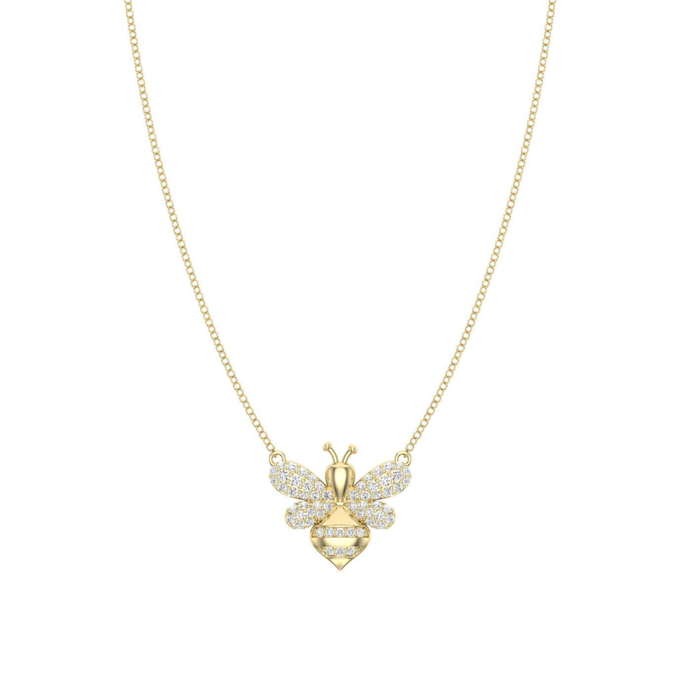Queen Bee Moissanite Pendant Yellow Gold
