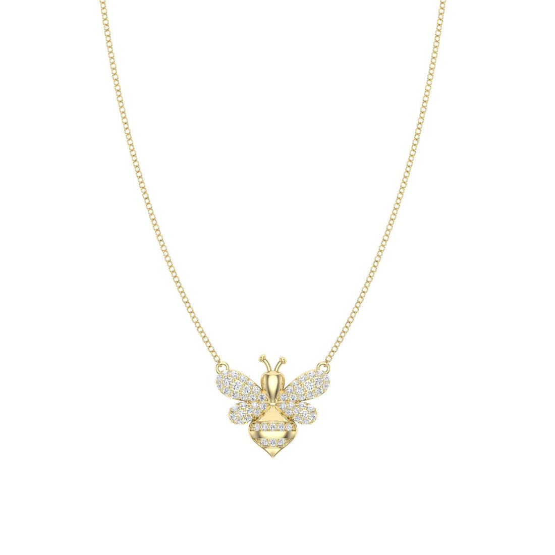 Queen Bee Moissanite Pendant Yellow Gold