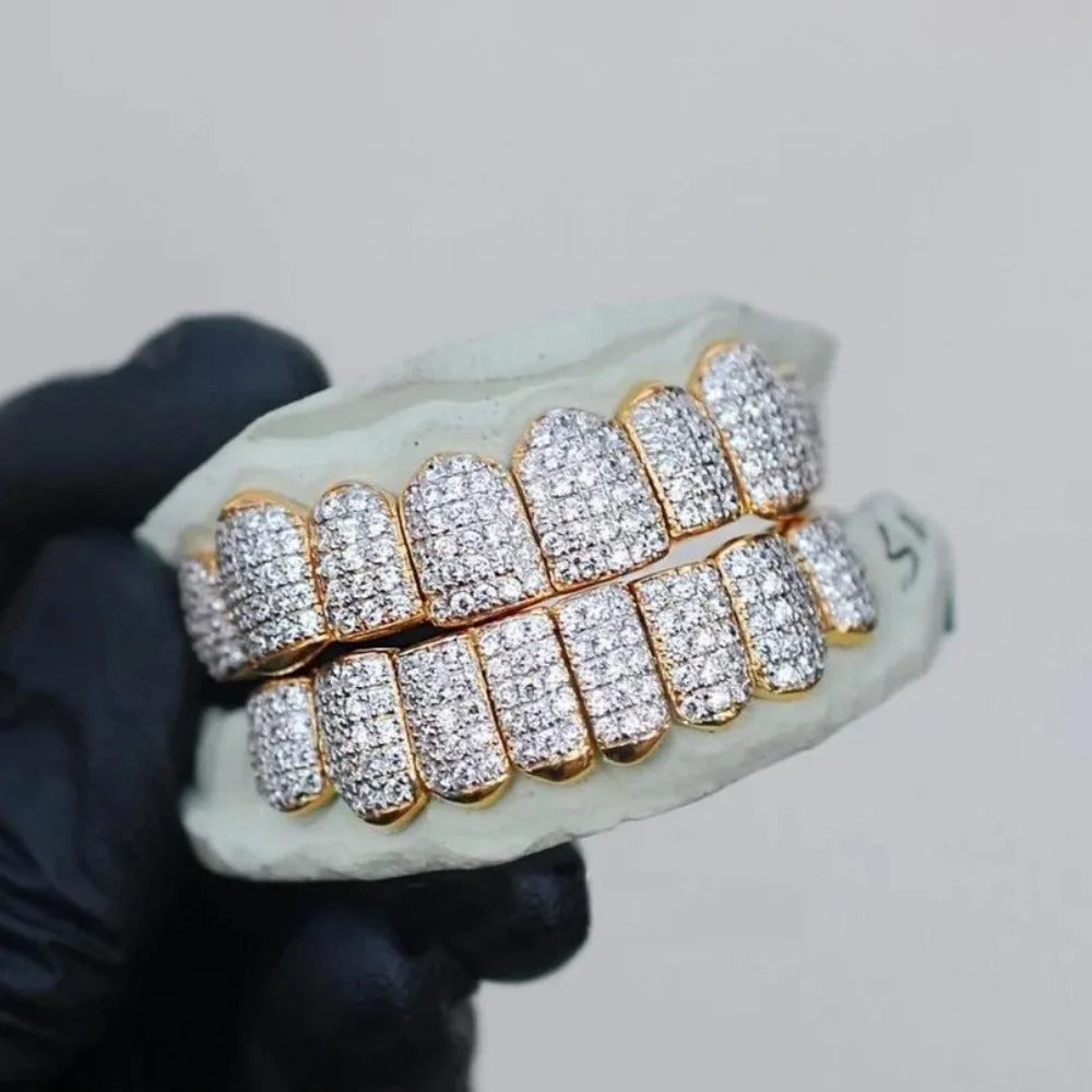 Real Moissanite Round Moissanite Teeth Grillz