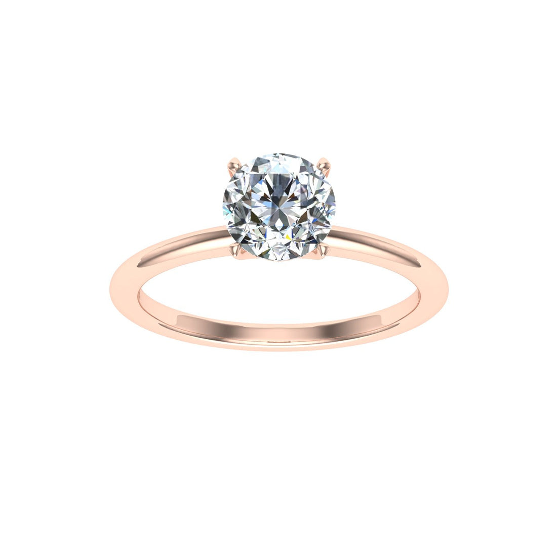 Regalia Round Cut Solitaire Moissanite Engagement Ring Rose Gold