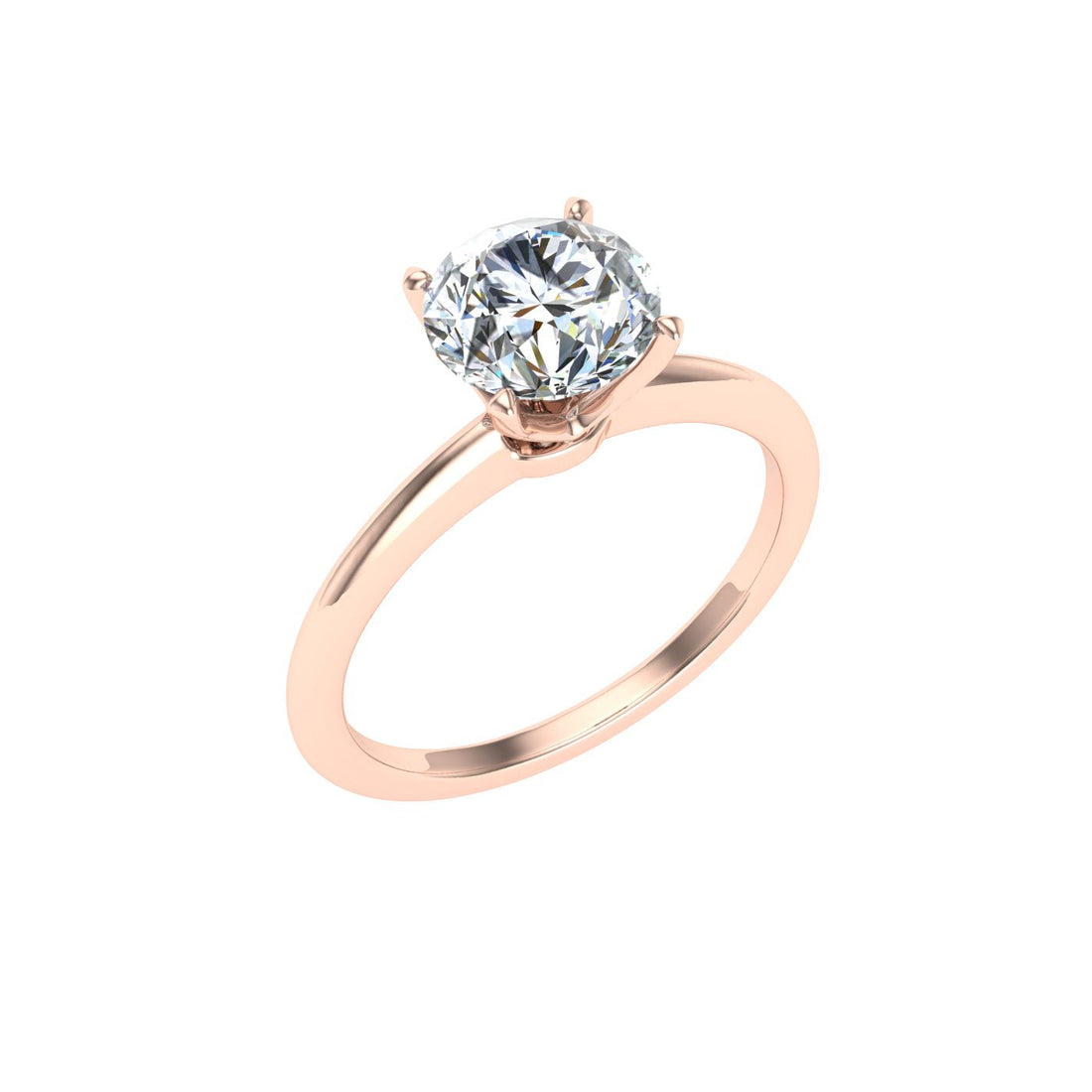 Regalia Round Cut Solitaire Moissanite Engagement Ring Rose Gold