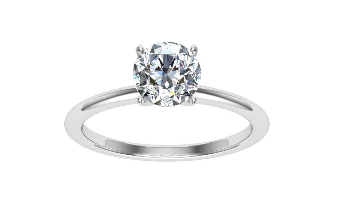 Regalia Round Cut Solitaire Moissanite Engagement Ring White Gold