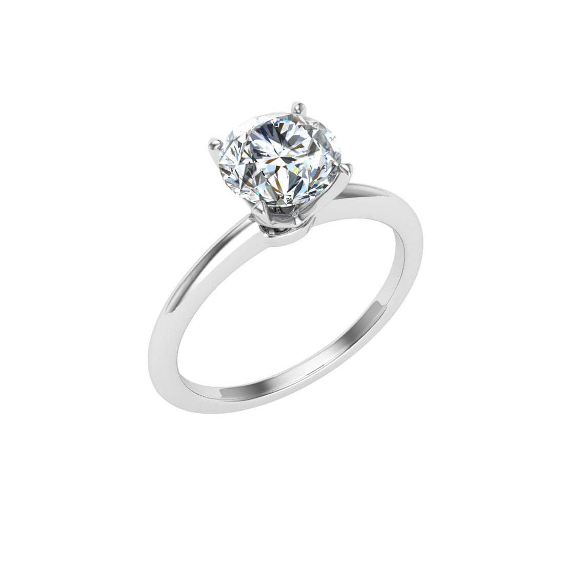 Regalia Round Cut Solitaire Moissanite Engagement Ring White Gold