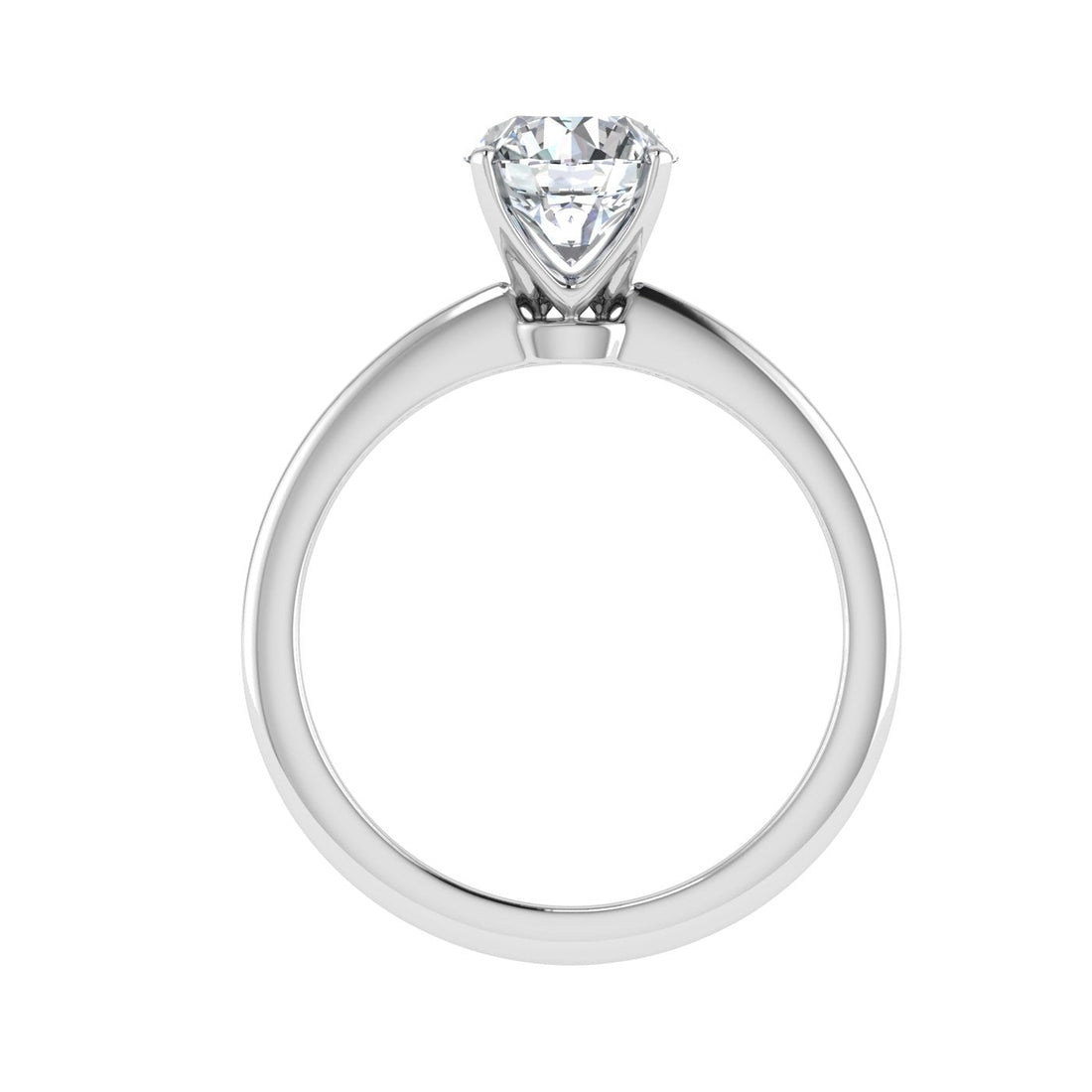 Regalia Round Cut Solitaire Moissanite Engagement Ring White Gold