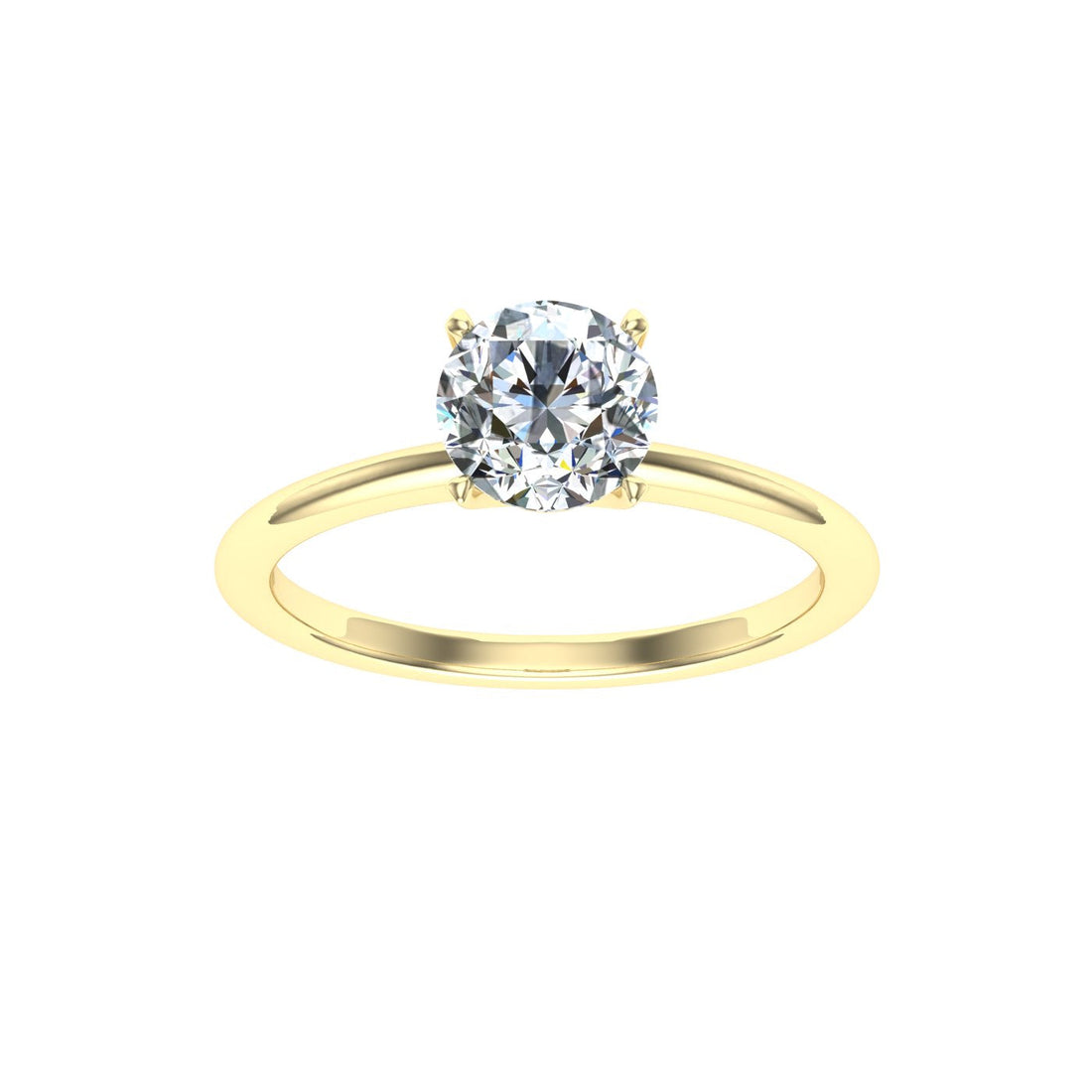 Regalia Round Cut Solitaire Moissanite Engagement Ring Yellow Gold