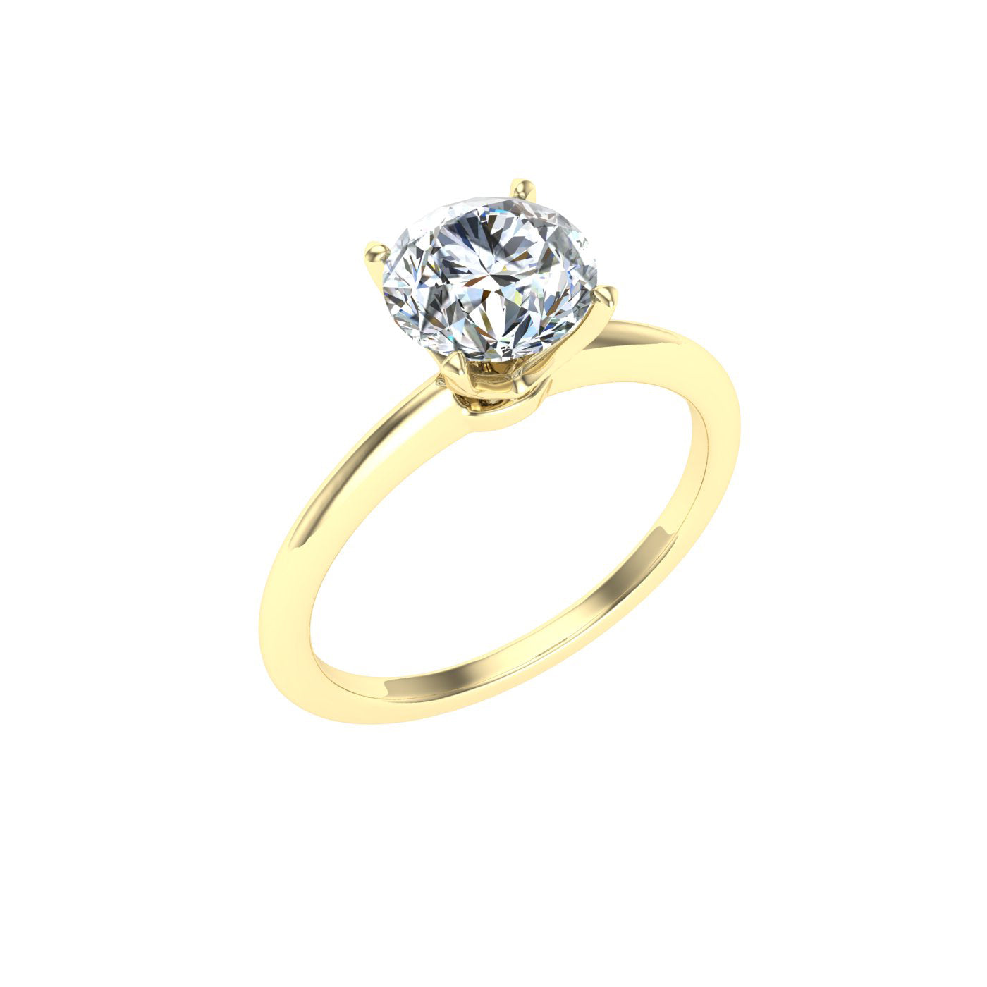 Regalia Round Cut Solitaire Moissanite Engagement Ring Yellow Gold