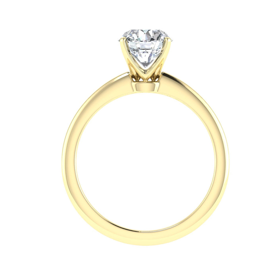 Regalia Round Cut Solitaire Moissanite Engagement Ring Yellow Gold